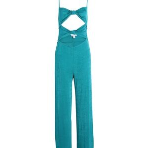 Topshop Teal Cutout Jumpsuit